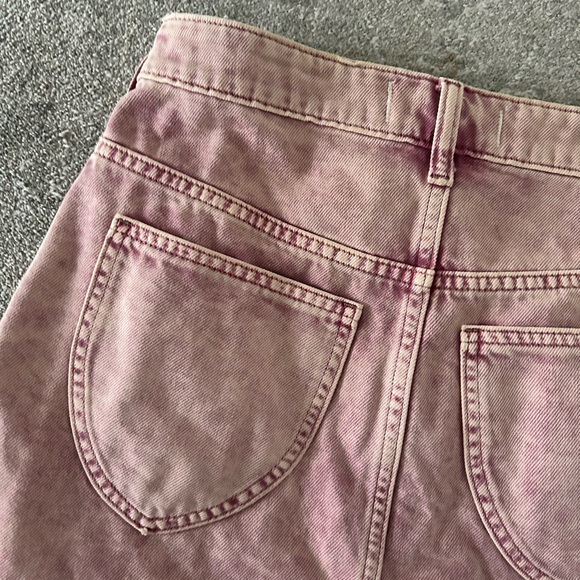 Free People We The Free Bailey Fray Hem Pink Denim Mini Skirt Size 25 - Picture 6 of 7